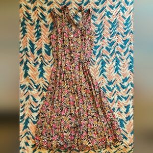 90s Vintage Floral Double Strap Maxi Dress
